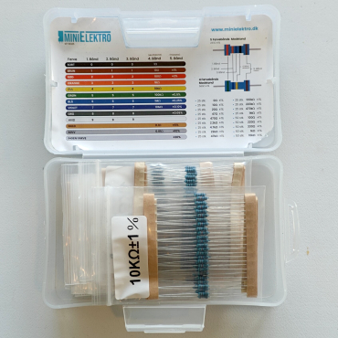 Modstandskit 0,25W, 1%, 18 værdier, 575 styk, Åben Modstandskit 0,25W, 1%, 18 værdier, 575 styk, Åben